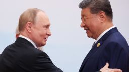 Russia's President Vladimir Putin speaks with Chinese leader Xi Jinping during the Shanghai Cooperation Organisation (SCO) Summit in Tianjin, China on September 1, 2025.