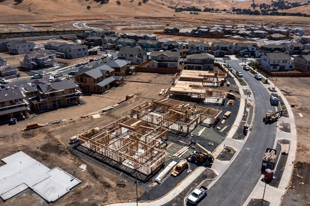 New homes are under construction in Vacaville, California, on September 3.
