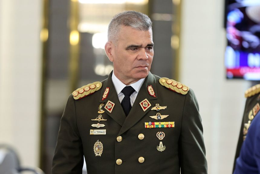 Defense Minister of Venezuela Vladimir Padrino attends a press conference on September 1, in Caracas, Venezuela.