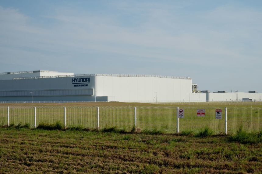 The Hyundai Metaplant electric vehicle manufacturing facility in Ellabell, Georgia, US, on Friday, Sept. 5, 2025.