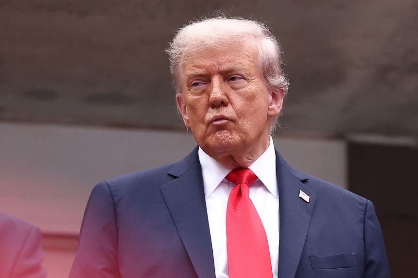 President Donald Trump is pictured on Sunday, at the US Open men's singles final tennis match in New York.