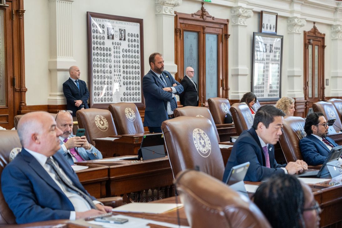 Texas lawmakers listen to debate on a property tax bill in the House Chamber of the Texas Capitol in Austin, on September 2.