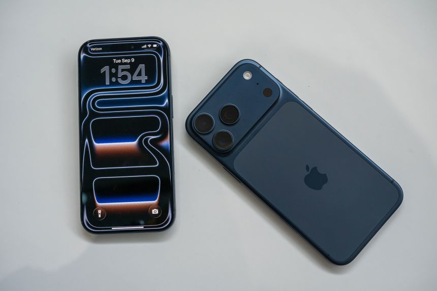The Apple iPhone 17 Pro and Pro Max during an event at Apple Park campus in Cupertino, California, on September 9, 2025.