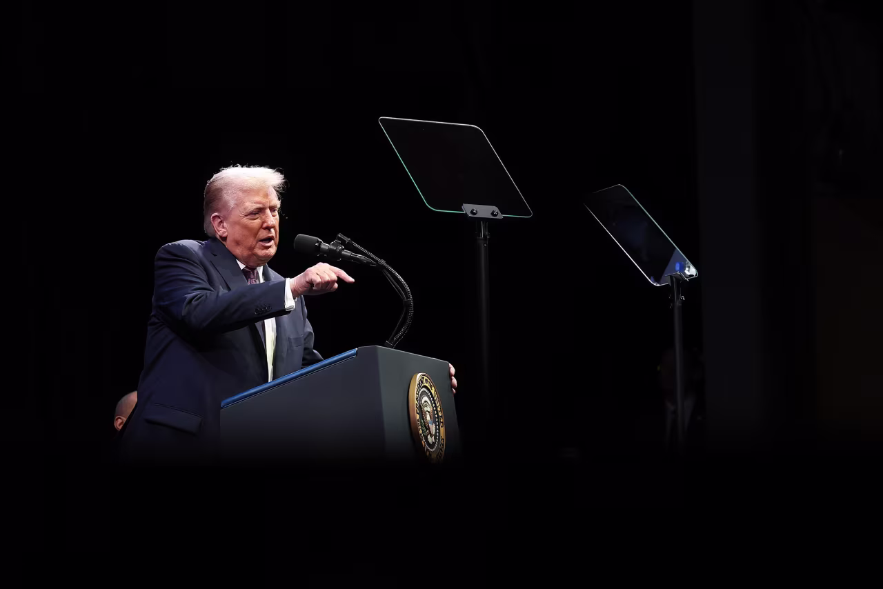 President Donald Trump speaks at an event in Washington, DC, on September 8.