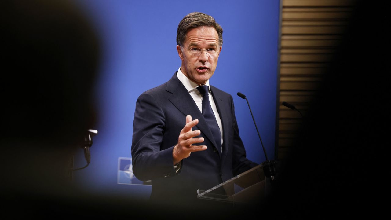 NATO Secretary General Mark Rutte speaks during a press conference on the violation of Polish airspace by Russian drones, at the NATO headquarters in Brussels on September 12, 2025. NATO will strengthen the defence of its eastern flank, following the intrusion of Russian drones into Polish airspace this week, announced NATO Secretary on September 12. The Alliance will launch an operation to "further strengthen our posture along our eastern flank," he stated. (Photo by Simon Wohlfahrt / AFP) (Photo by SIMON WOHLFAHRT/AFP via Getty Images)          
