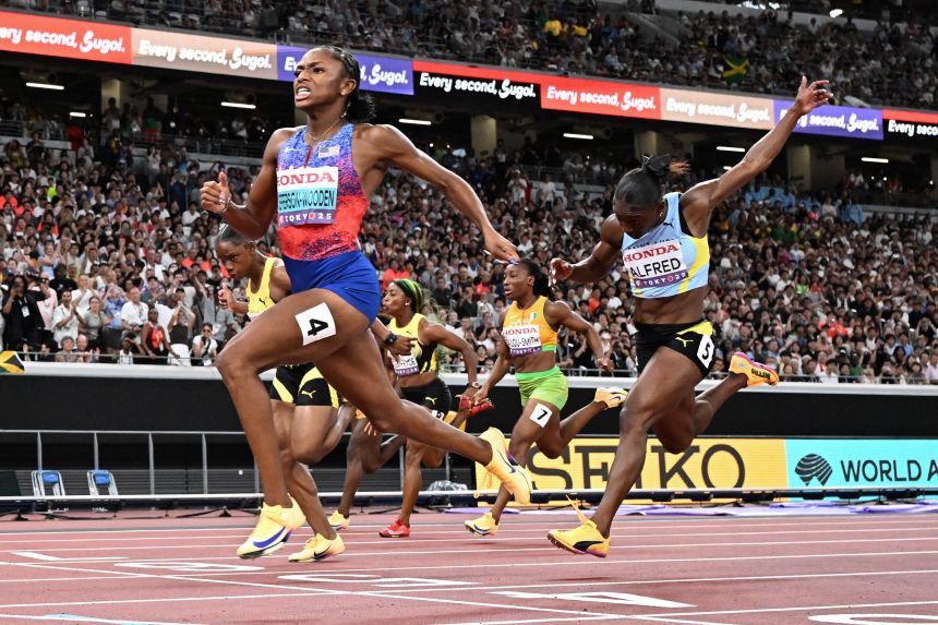 Melissa Jefferson-Wooden enjoyed the second-biggest winning margin in world championship history.