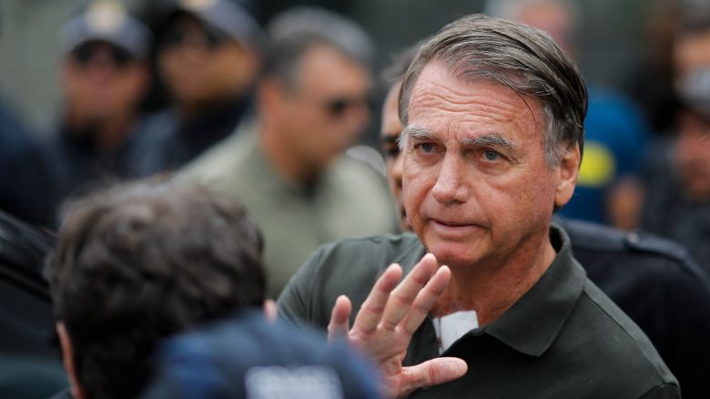 Jair Bolsonaro leaves the hospital in Brasilia on September 14, after undergoing a series of medical examinations.
