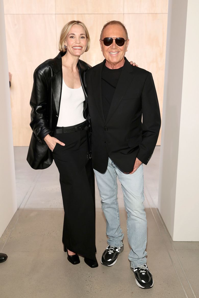 Leslie Bibb and Michael Kors at the designer's show during New York Fashion Week.