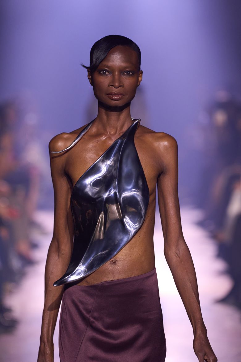 Grace Ling's sculptural metalwork took the form of leaves and branches this season.