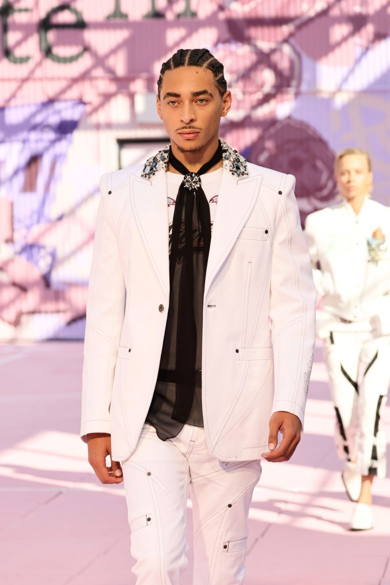 Julez Smith — Solange's son and Beyoncé's nephew — on the Off-White runway.