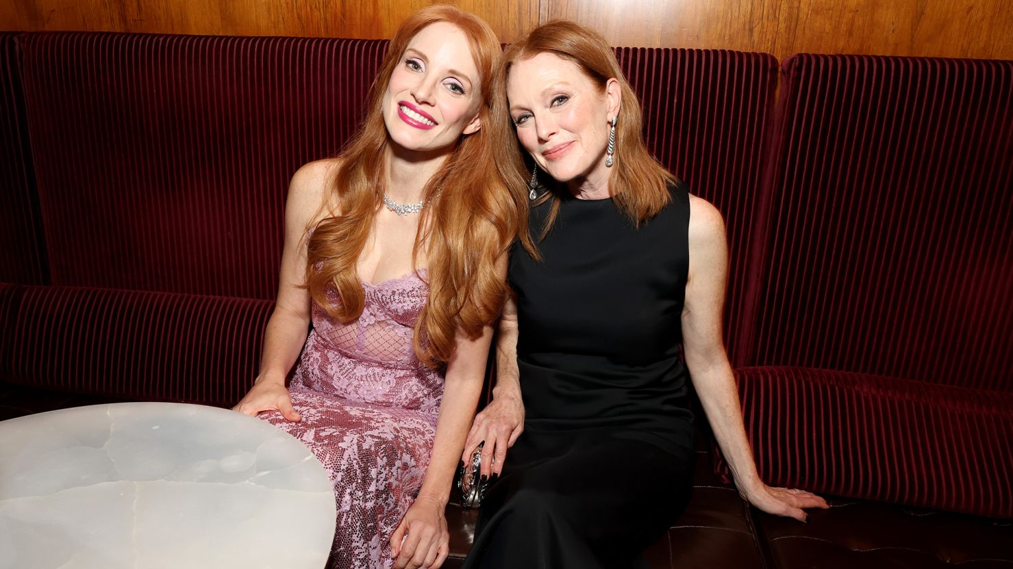 Jessica Chastain and Julianne Moore at the Kering Foundation's fourth annual "Caring for Women" event, which coincides with fashion week in New York City.