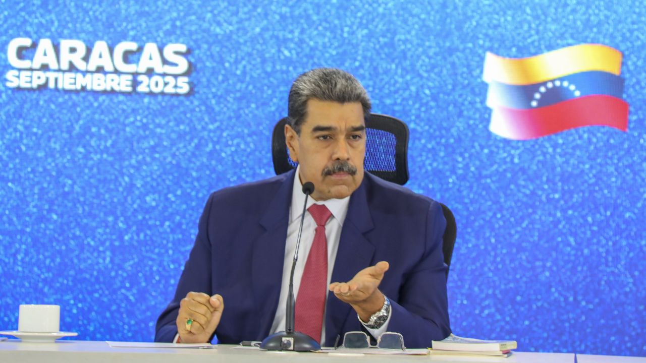 Venezuela's President Nicolas Maduro at a press conference in Caracas, Venezuela on September 15, 2025.
