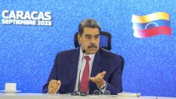 Venezuela's President Nicolas Maduro at a press conference in Caracas, Venezuela on September 15, 2025.
