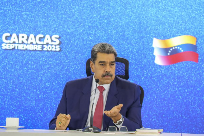 Venezuela's President Nicolas Maduro at a press conference in Caracas, Venezuela on September 15, 2025.