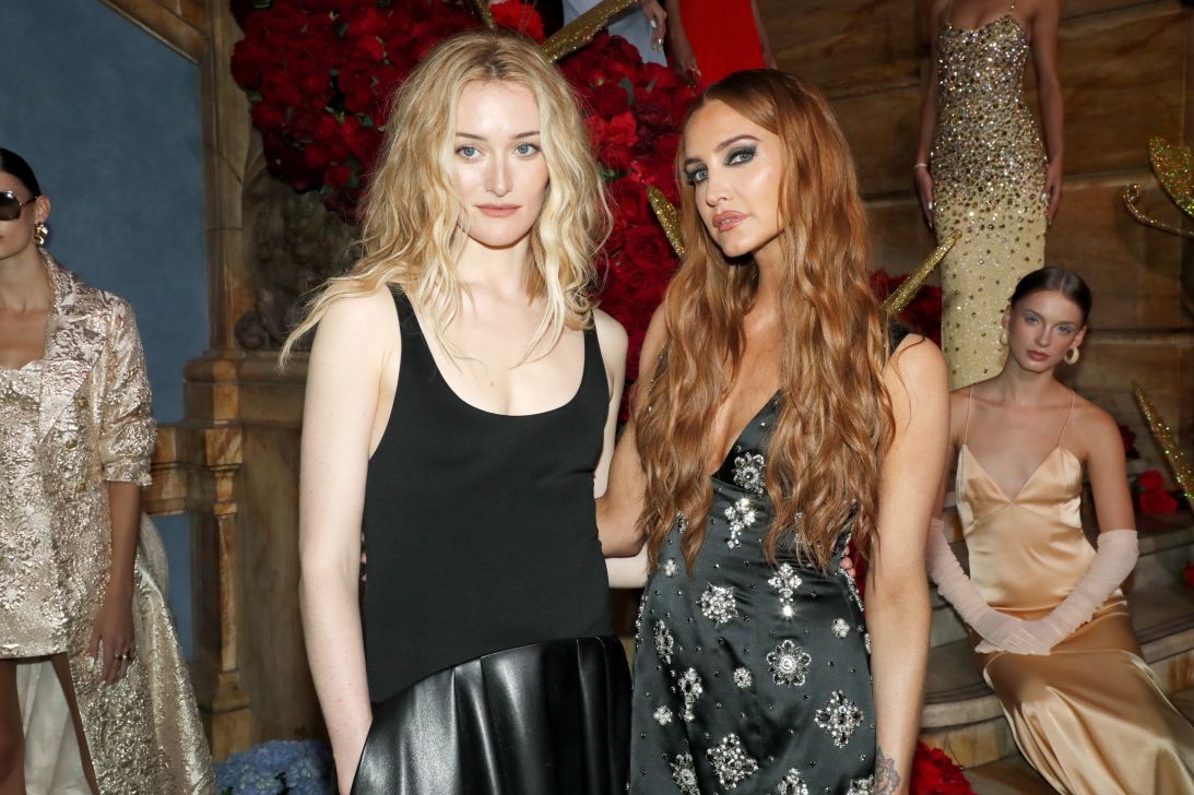 Sarah Pidgeon and Ashlee Simpson attend alice + olivia.