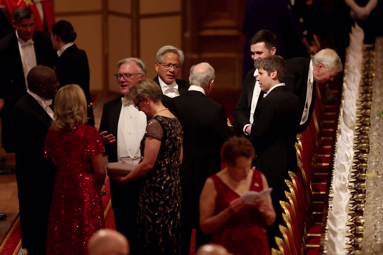 OpenAI CEO Sam Altman arrives to attend the State Banquet at Windsor Castle on Wednesday.