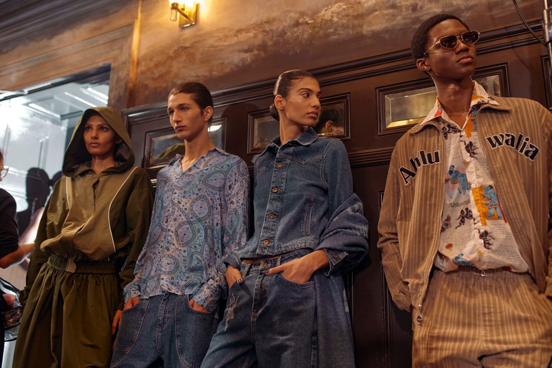 Backstage at the Ahluwalia show as part of Spring-Summer 2026.