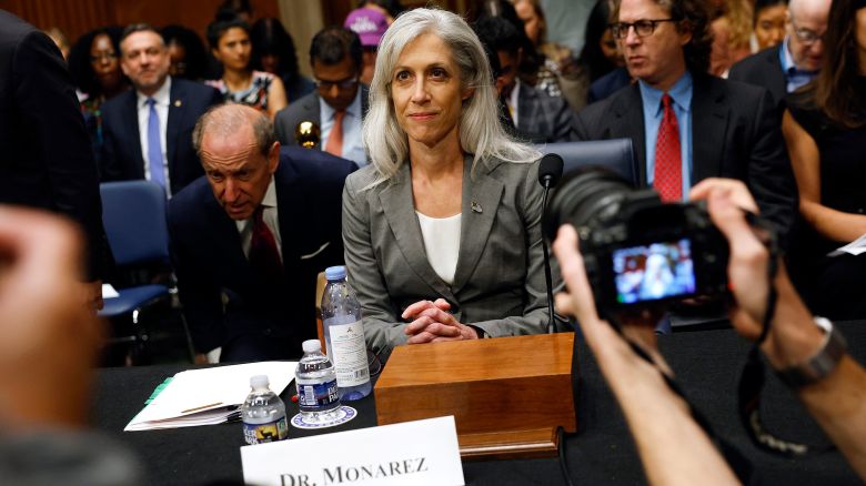 WASHINGTON, DC - SEPTEMBER 17: Former Director of the Centers for Disease Control (CDC) Susan Monarez arrives to testify before the Senate Committee on Health, Education, Labor, and Pensions in the Dirksen Senate Office Building on September 17, 2025 in Washington, DC. The committee is hearing testimony from fired CDC employees and the implications on children’s health. (Photo by Kevin Dietsch/Getty Images)