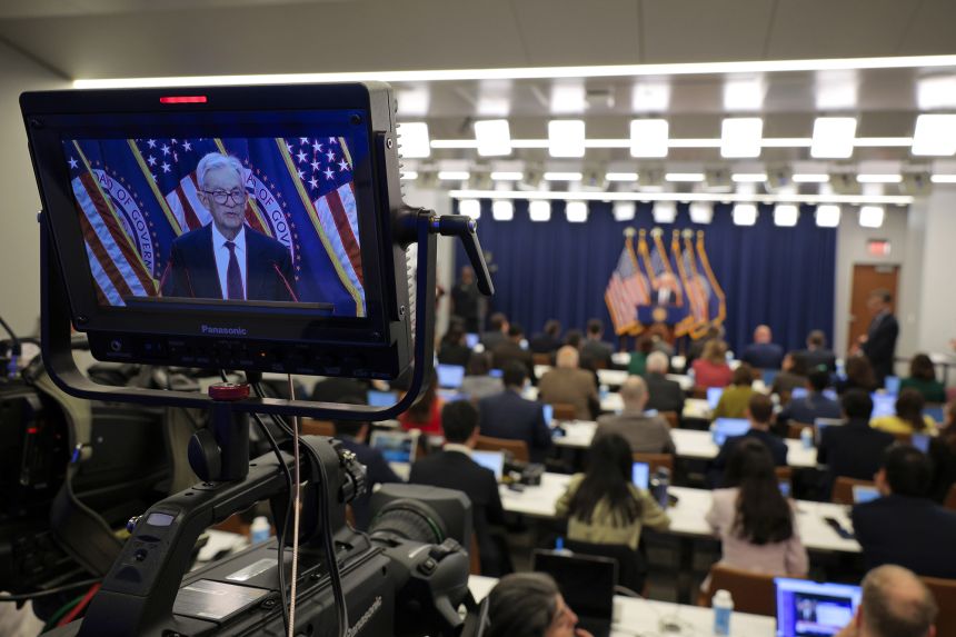 Federal Reserve Chair Jerome Powell speaks at a news conference on September 17 in Washington, DC.
