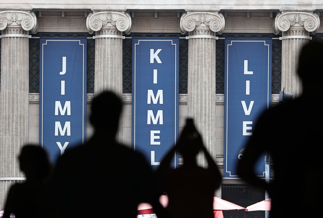 People gather outside the El Capitan Entertainment Centre where the 