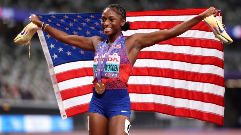 Melissa Jefferson-Wooden: US sprinter ‘not satisfied’ after gold-medal sweep at World Championships