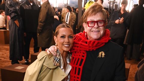 Vanessa Williams and Sir Elton John attend the Burberry Summer 2026 show during London Fashion Week on September 22, 2025.