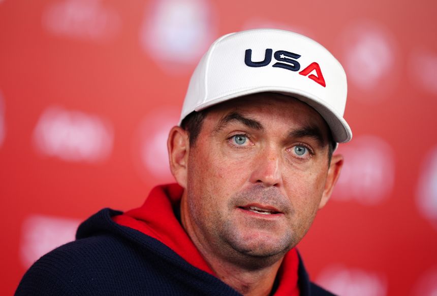 Team USA captain Keegan Bradley during a press conference at the Bethpage Black Course.