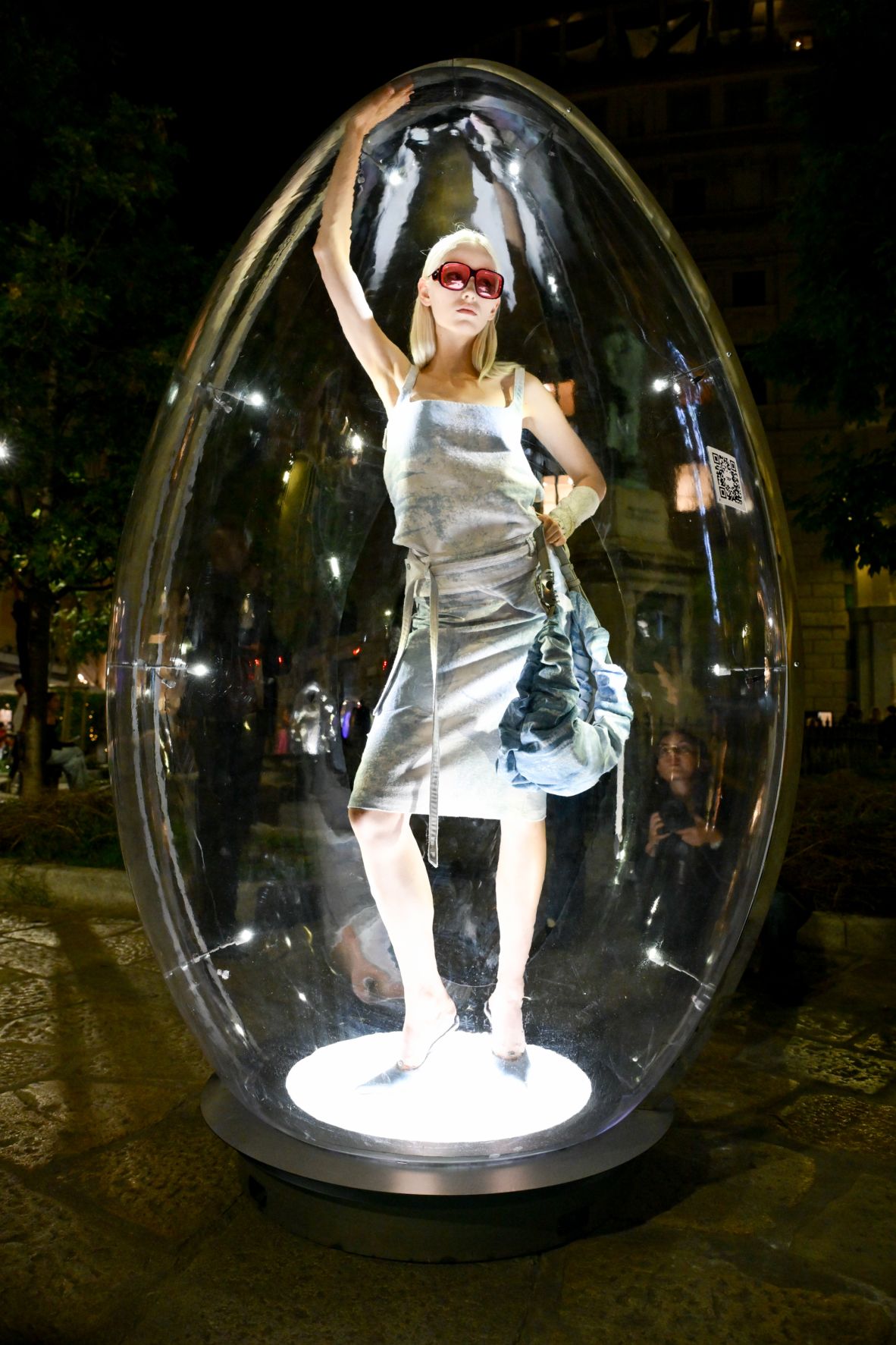 A model at the Egg Hunt after the Diesel fashion show during Milan Fashion Week held at Via Stendhal on September 23.