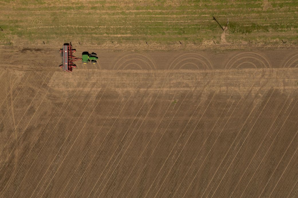 Farmland is prepared for soybean planting near Rosario, Argentina, on September 23.