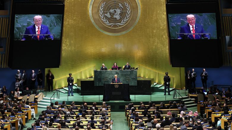 US President Donald Trump speaks during the United Nations General Assembly (UNGA) in New York City on Tuesday, September 23, 2025.