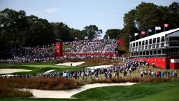 A general view of the 17th hole prior to the Ryder Cup 2025 at Black Course at Bethpage State Park Golf Course in Farmingdale, New York on September 23, 2025.