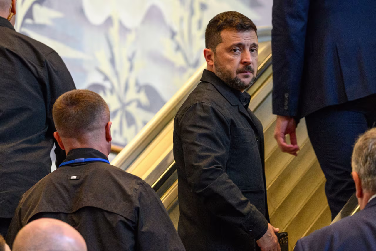 President of Ukraine Volodymyr Zelensky arrives for the 80th session of the UN’s General Assembly in in New York, in September.