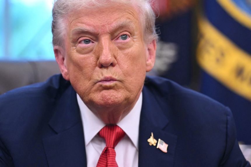 President Donald Trump speaks to the press after signing executive orders in the Oval Office of the White House on September 25, 2025.