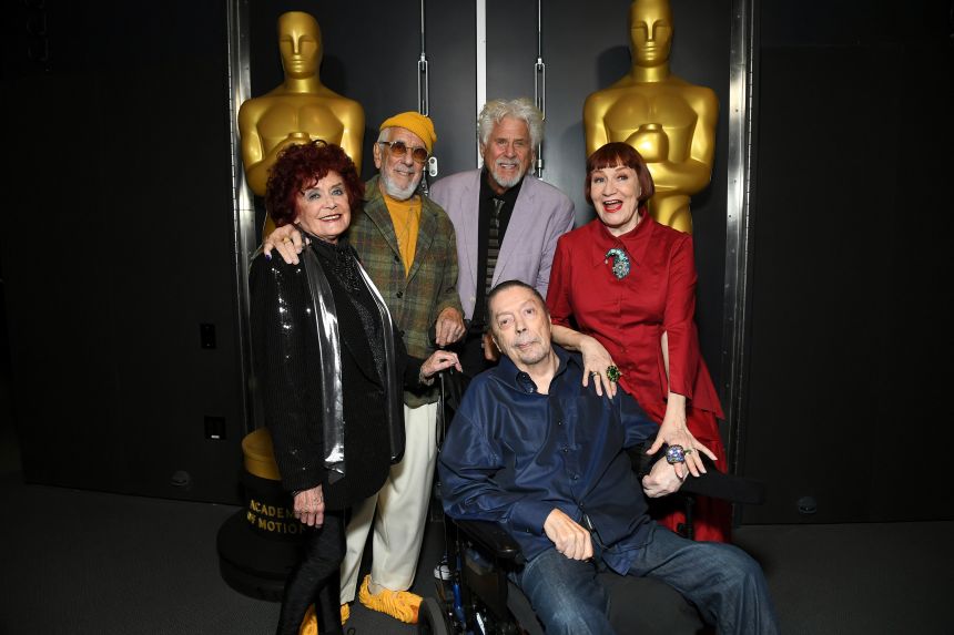 Patricia Quinn, Lou Adler, Barry Bostwick, Nell Campbell and Tim Curry attend the Academy Museum's 50th anniversary event for "The Rocky Horror Picture Show" on September 26, 2025 in Los Angeles.
