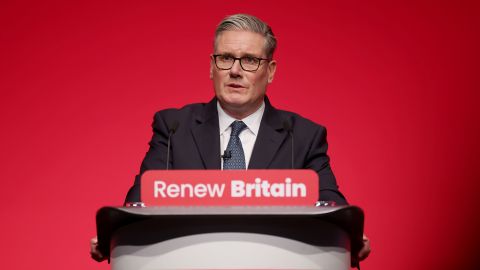 LIVERPOOL, ENGLAND - SEPTEMBER 30:  Prime Minister, Keir Starmer gives his speech during the Labour Conference at ACC Liverpool on September 30, 2025 in Liverpool, England. Keir Starmer addresses Labour Conference for the second time since the party came to power, announcing the launch of NHS Online in 2027 to modernise the health service.  (Photo by Dan Kitwood/Getty Images)
