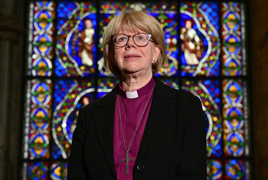 Britain's new Archbishop of Canterbury-designate, Sarah Mullally, at The Corona Chapel at Canterbury Cathedral, England, on Friday, October 3.