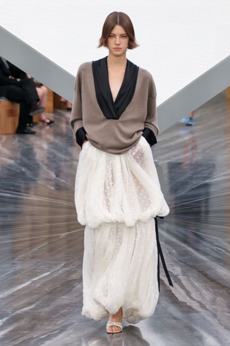 Lawrence wore look 56 from Dior's Spring 2026 collection to the Rome Film Festival in October, and a custom off-the-shoulder Dior gown to the New York premiere of her new film, “Die My Love,” this month.