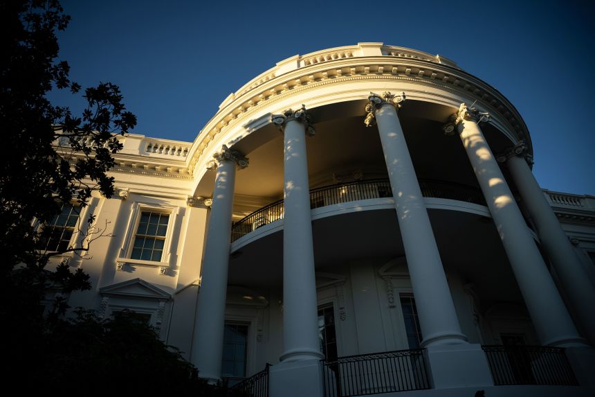 The White House in Washington, DC, US, on Sunday, October 5, 2025.