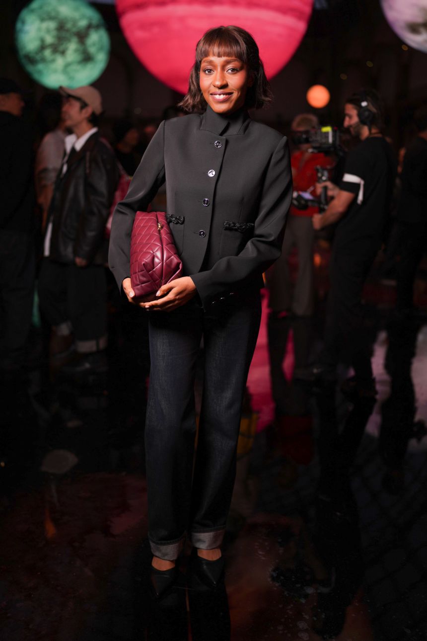 Chanel's new brand ambassador Ayo Edebiri attended the show.