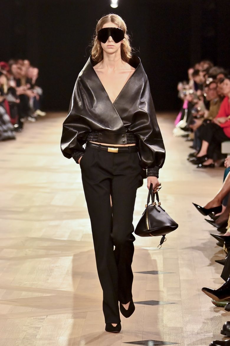 Cocoon shapes referenced the balloon jacket and sack dress introduced by the founder Cristóbal Balenciaga in the 1950s.