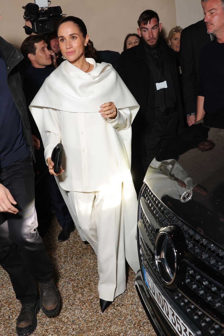 Meghan Markle makes her Paris Fashion Week debut at Balenciaga. The Duchess of Sussex has worn several of Piccioli's designs over the years.
