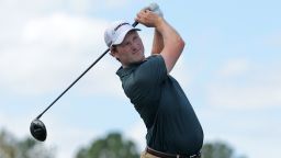 Vince Whaley of the United States plays his shot from the third tee during the final round of the Sanderson Farms Championship 2025 at The Country Club of Jackson in Jackson, Mississippi, on October 05, 2025.