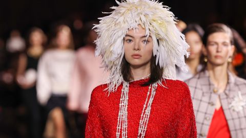 Maylis Le Brun walks the runway during the Chanel Womenswear Spring/Summer 2026 show as part of Paris Fashion Week, in Paris, on October 06, 2025.