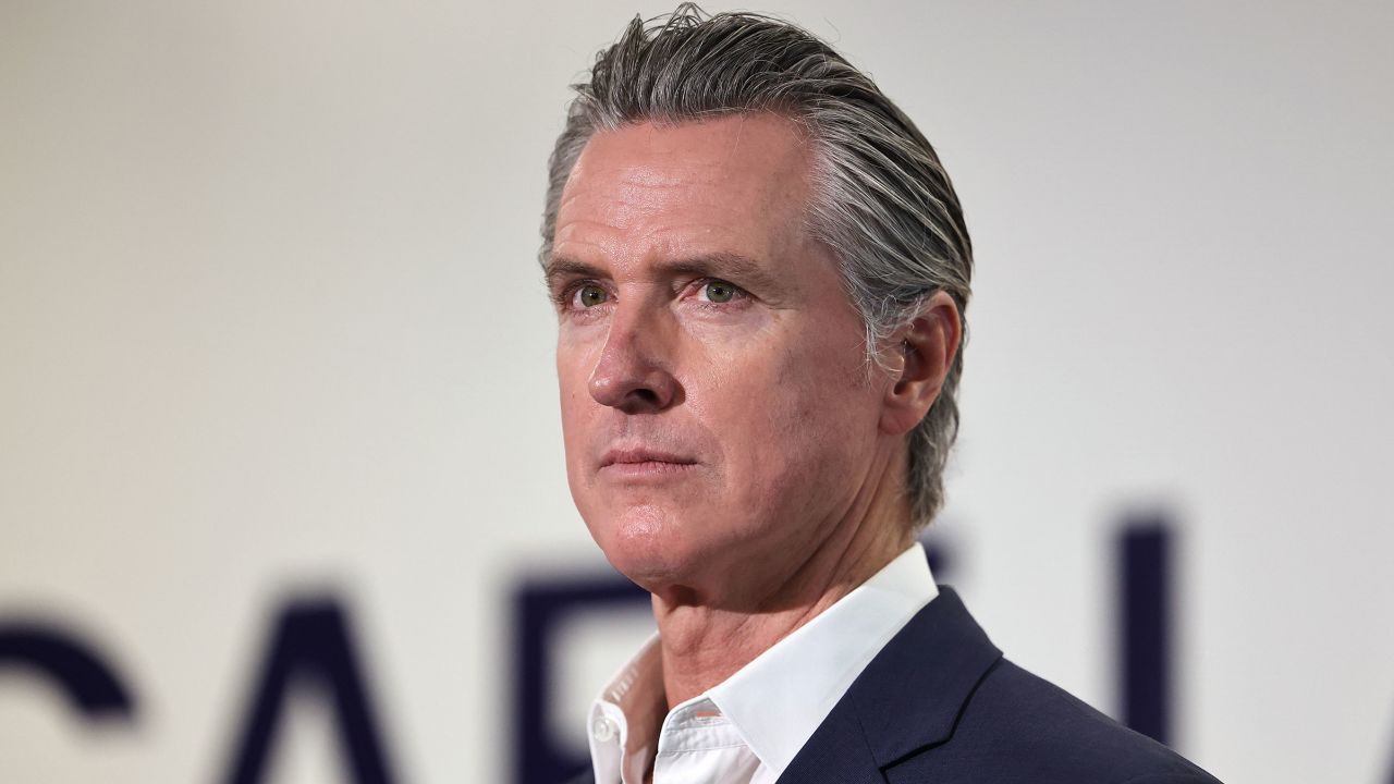 California Gov. Gavin Newsom during an event at Belvedere Middle School in Los Angeles on October 8.