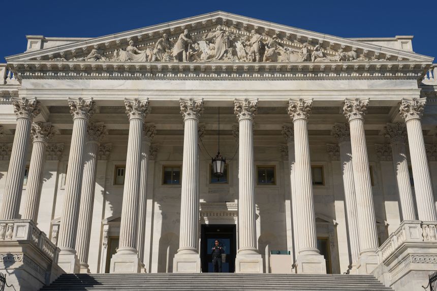 A US Capitol Police Officer outside the US Capitol on Wednesday, October 15, 2025.