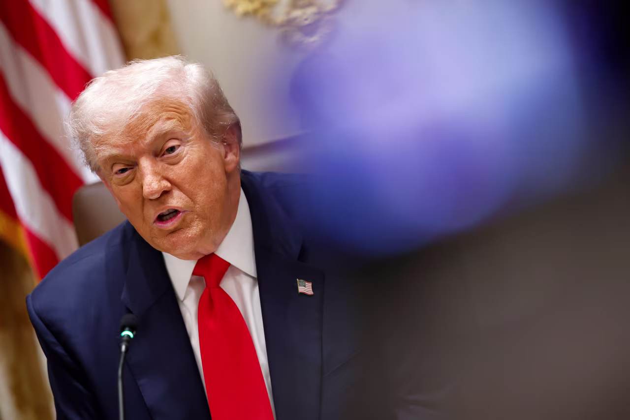 President Donald Trump speaks during a meeting with President of Argentina Javier Milei in the Cabinet Room at the White House on Tuesday.
