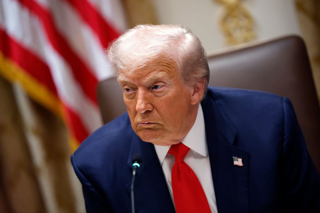 President Donald Trump speaks during a meeting with President of Argentina Javier Milei in the Cabinet Room of the White House on October 14, the same day he announced a strike on a boat that killed six people.
