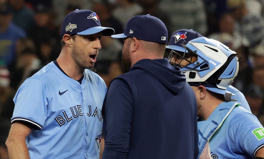Blue Jays pitcher Max Scherzer had a memorable "Mad Max" moment with his manager in the American League Championship Series.