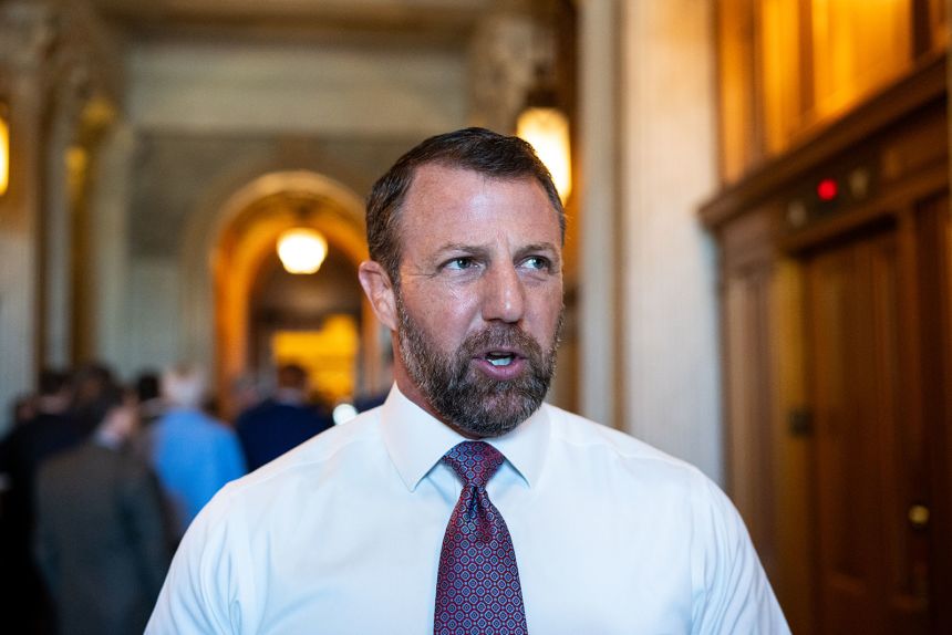 Sen. Markwayne Mullin leaves the Senate floor after a vote in the US Capitol on Tuesday.