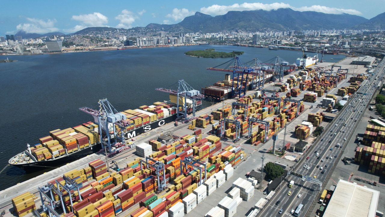 A view of containers at the port of Rio de Janeiro, Brazil, on October 22.